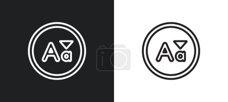 letter size outline icon in white and black colors. letter size flat vector icon from user interface collection for web, mobile apps and ui.