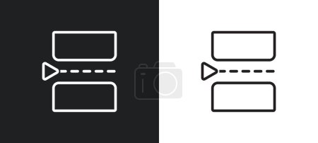 Illustration for Page break outline icon in white and black colors. page break flat vector icon from user interface collection for web, mobile apps and ui. - Royalty Free Image