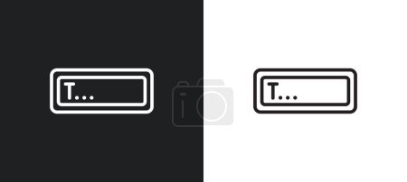 Illustration for Text box outline icon in white and black colors. text box flat vector icon from user interface collection for web, mobile apps and ui. - Royalty Free Image