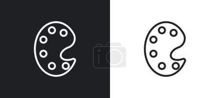 Illustration for Painter palette outline icon in white and black colors. painter palette flat vector icon from user interface collection for web, mobile apps and ui. - Royalty Free Image