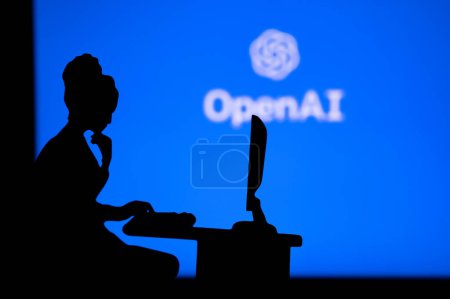 Photo for JAPAN, TOKYO. JANUARY 30, 2023: Open AI. A Woman in Tech: Solo Software Developer Stands Strong with Company Support - Royalty Free Image