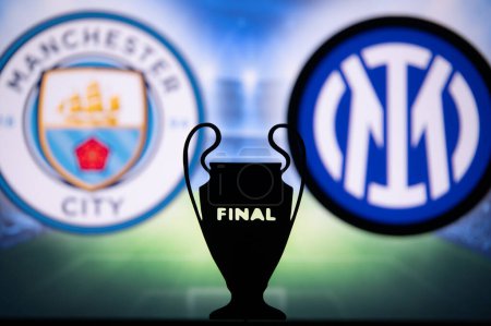 Photo for ISTANBUL, TURKEY, MAY 31, 2023: Football Showdown in Istanbul: Manchester City (ENG) Takes on Inter Milan (ITA) in UEFA Champions League Final 2023 at Ataturk Olympic Stadium - Royalty Free Image