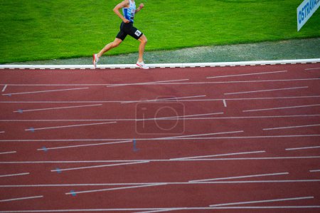 Photo for OSTRAVA, CZECHIA, JUNE 27, 2023: Legs of endurance Track and Field Athletes. Edit space - Royalty Free Image