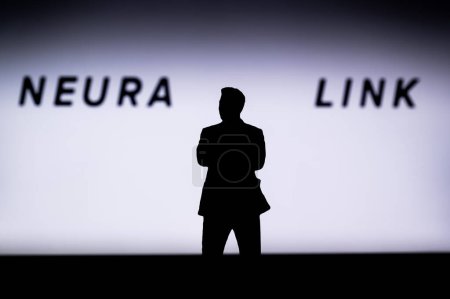 Photo for CALIFORNIA, USA, 30. JANUARY 2024: Neuralink's company logo features a silhouette of businessman Elon Musk, the company that first implanted a chip into the human brain - Royalty Free Image