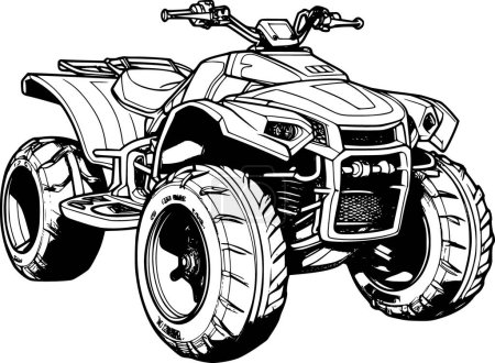 Illustration for Quad Bike in coloring page - Royalty Free Image