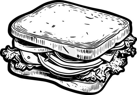 boceto sándwich ilustración para colorear libro