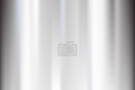 Illustration for Silver foil background. Metal textured shiny gradient. Stainless glossy surface with reflection. Realistic chrome backdrop. Vector illustration - Royalty Free Image