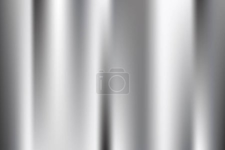 Téléchargez les illustrations : Silver foil background. Metal gradient vector shiny pattern. Chrome stainless gradation surface with reflection. Glossy grey brushed material - en licence libre de droit