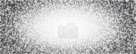 Illustration for Dotted background. Abstract halftone concentric pattern. Gradient mosaic radial texture. Vector illustration. - Royalty Free Image