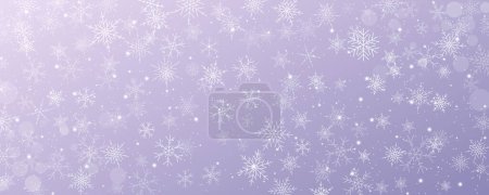 Téléchargez les illustrations : Noël fond neigeux. Ciel d'hiver rose froid. blizzard vecteur de glace sur la texture du gradient avec des flocons. Festive nouvelle année thème pour fond d'écran de vente de saison - en licence libre de droit
