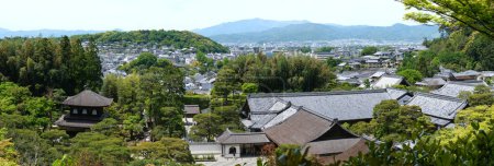 Photo for Panoramic view of the city of Kyoto from the hill-top of the Silver Pavillion or Ginkaku-ji Temple in Kyoto, Japan. - Royalty Free Image