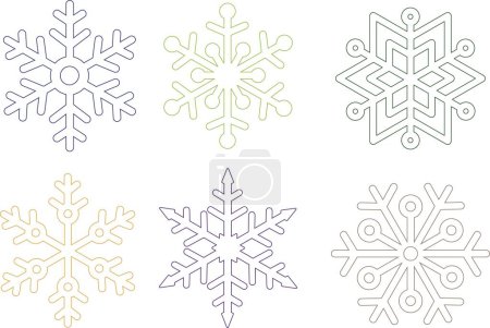 Illustration for Snowflake Coasters Digital Vector File for Laser Cutter. Christmas Coasters - Royalty Free Image
