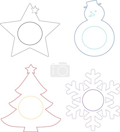 Illustration for Christmas Napkin Holders Digital Vector File for Laser Cutter. Christmas Decoration. - Royalty Free Image