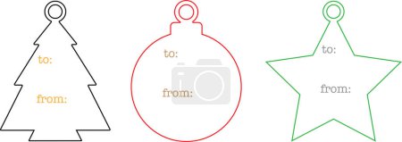 Illustration for Christmas Present Card Digital Vector File for Laser Cutter. Christmas Decoration. - Royalty Free Image