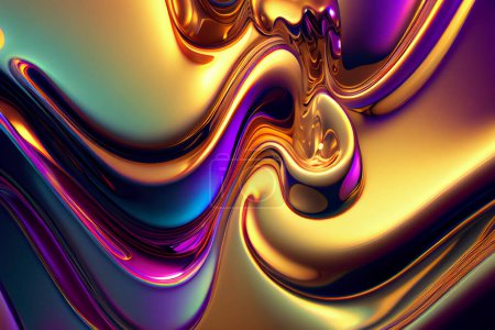 Photo for 3d Liquid Metal Background - Royalty Free Image