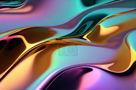Photo for 3d Liquid Metal Background - Royalty Free Image