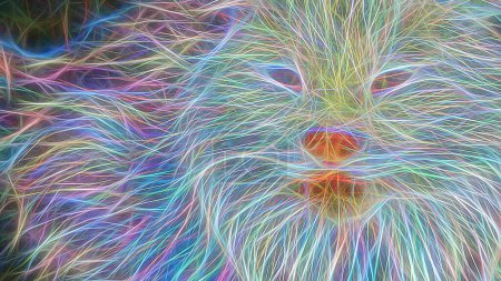 Téléchargez les photos : Illustration de l'expérience chat de Schrodinger réalisée à partir d'une photo modifiée par ordinateur - en image libre de droit