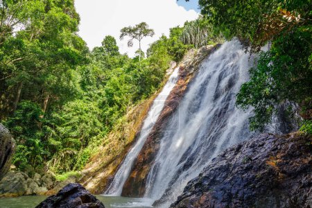 Beautiful Namuang Waterfall during the rainy season in Koh Samui, Thailand