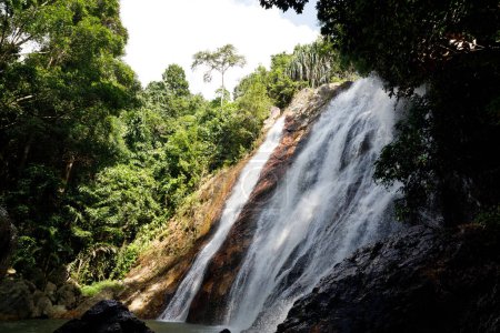 Beautiful Namuang Waterfall during the rainy season in Koh Samui, Thailand