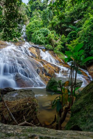 Beautiful Namuang Waterfall 2 during the rainy season in Koh Samui, Thailand