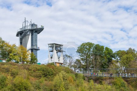 Photo for Elbingerode, Germany - September 13, 2022: Titan RT Suspension bridge and Giga swing in Elbingerode, Oberharz am Brocken in Saxony-Anhalt Harz in Germany - Royalty Free Image