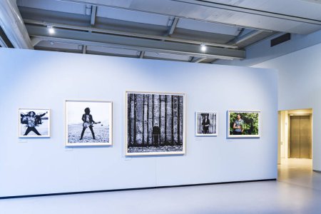 Téléchargez les photos : Amstelveen, Pays-Bas - 21 janvier 2024 : Exposition du célèbre photographe néerlandais Anton Corbijn au Cobra Museum of modern art à Amstelveen, Pays-Bas - en image libre de droit