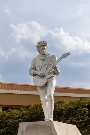 Photo for San Jose, Costa Rica -March 7, 2024: Homage of Argentine musician leader of the rock band Soda Stereo Gustavo Adrian Cerati in San Jose in Costa Rica Central America - Royalty Free Image