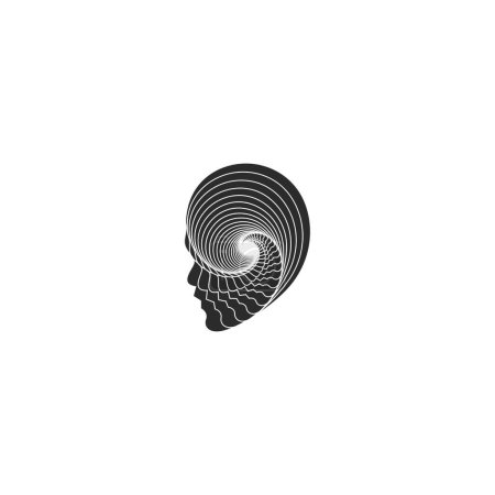 Ilustración de Diseño del logotipo de la línea de la cara humana - Imagen libre de derechos