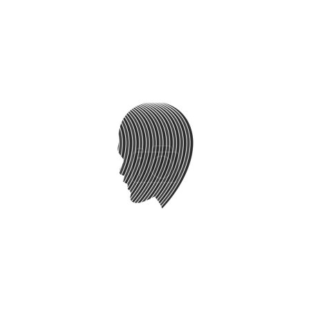 Téléchargez les illustrations : Art de ligne de visage humain Logo Designs - en licence libre de droit