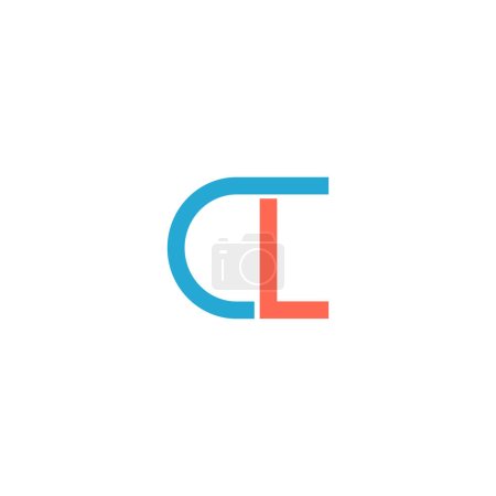 CL, LC, diseño inicial abstracto del logotipo del alfabeto de letra del monograma