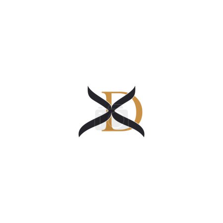 Ilustración de DX, XD, D Y X Diseño abstracto inicial del logotipo del alfabeto de la letra del monograma - Imagen libre de derechos