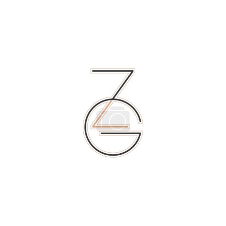 Buchstaben Alphabet Initialen Monogramm Logo GZ, ZG, G und Z