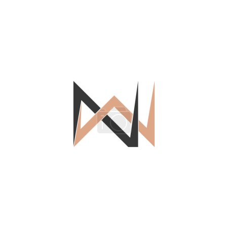Logotipo WN o NW y diseño de iconos