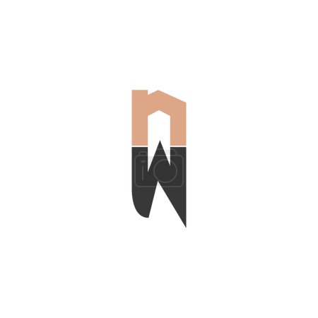 Ilustración de Logotipo WN o NW y diseño de iconos - Imagen libre de derechos