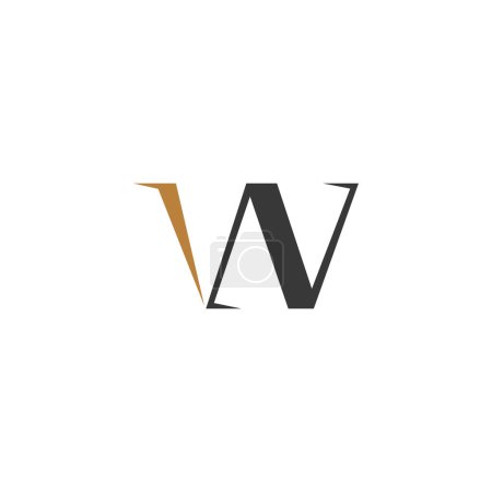 Logotipo WN o NW y diseño de iconos