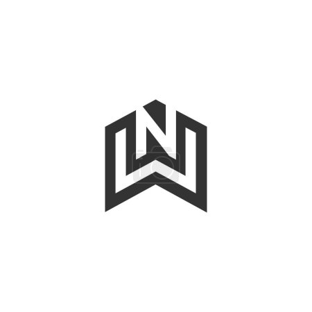 NW, WN, W AND N Abstract initial monogram letter alphabet logo design