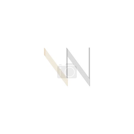 Alphabet Initials logo NW, WN, N and W