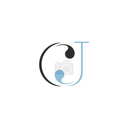 JC, CJ, diseño inicial abstracto del logotipo del alfabeto de la letra del monograma