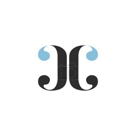 Lettres alphabétiques Initiales Logo monogramme JC CJ