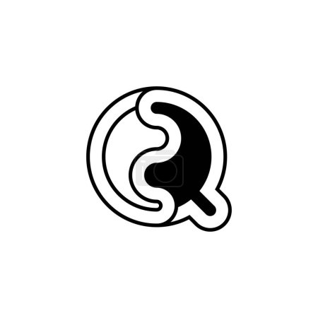QZ, ZQ, Abstract initial monogram letter alphabet logo design