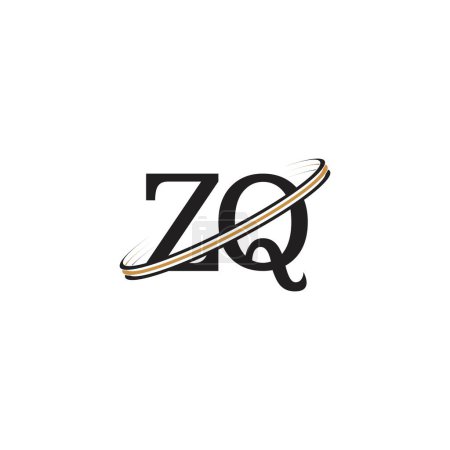 Logotipo inicial del alfabeto QZ, ZQ, Z y Q