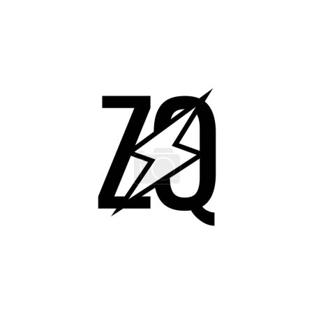 QZ, ZQ, Q Y Z Diseño abstracto inicial del logotipo del alfabeto de la letra del monograma