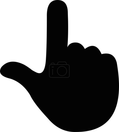 Illustration for Vector illustration of black silhouette icon of a hand pointing up - Royalty Free Image