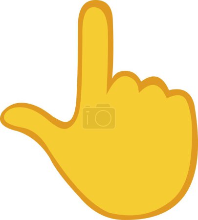 Ilustración de Vector illustration of a yellow cartoon hand pointing up - Imagen libre de derechos