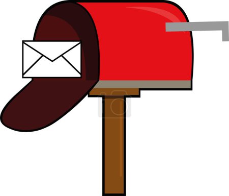 Illustration for Vector illustration of open correspondence mailbox with a letter envelope - Royalty Free Image