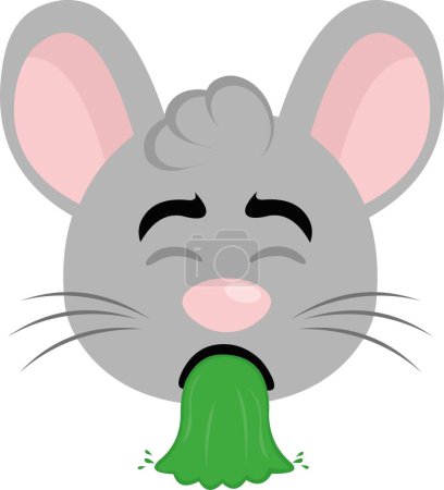 Illustration for Vector illustration face of a cartoon mouse vomiting - Royalty Free Image