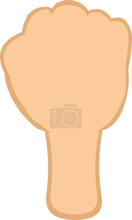 vector illustration of a yellow hand with clenched fist or fingers
