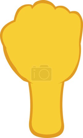 illustration vectorielle d'une main jaune avec poing ou doigts serrés