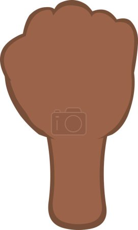 vector illustration of a brown hand with clenched fist or fingers