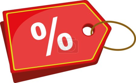 vector illustration label with percentage sign, in terms offer and promotion concept